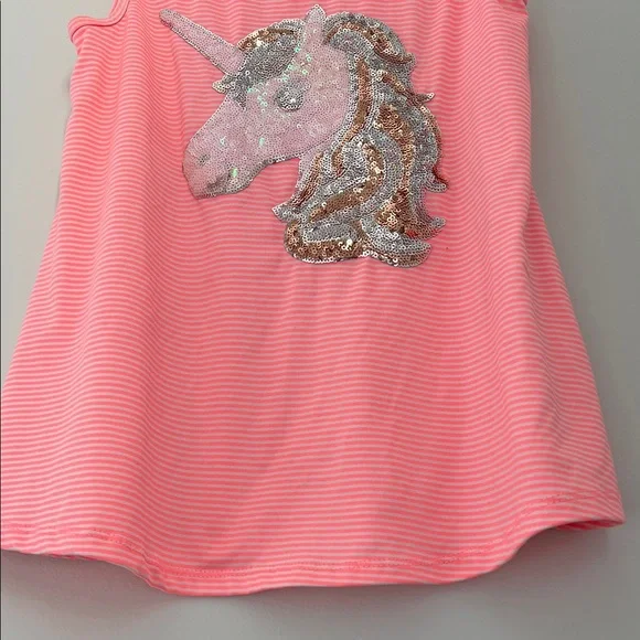 btween Pink Striped Tank Top with Sequin Unicorn - Picture 12 of 15